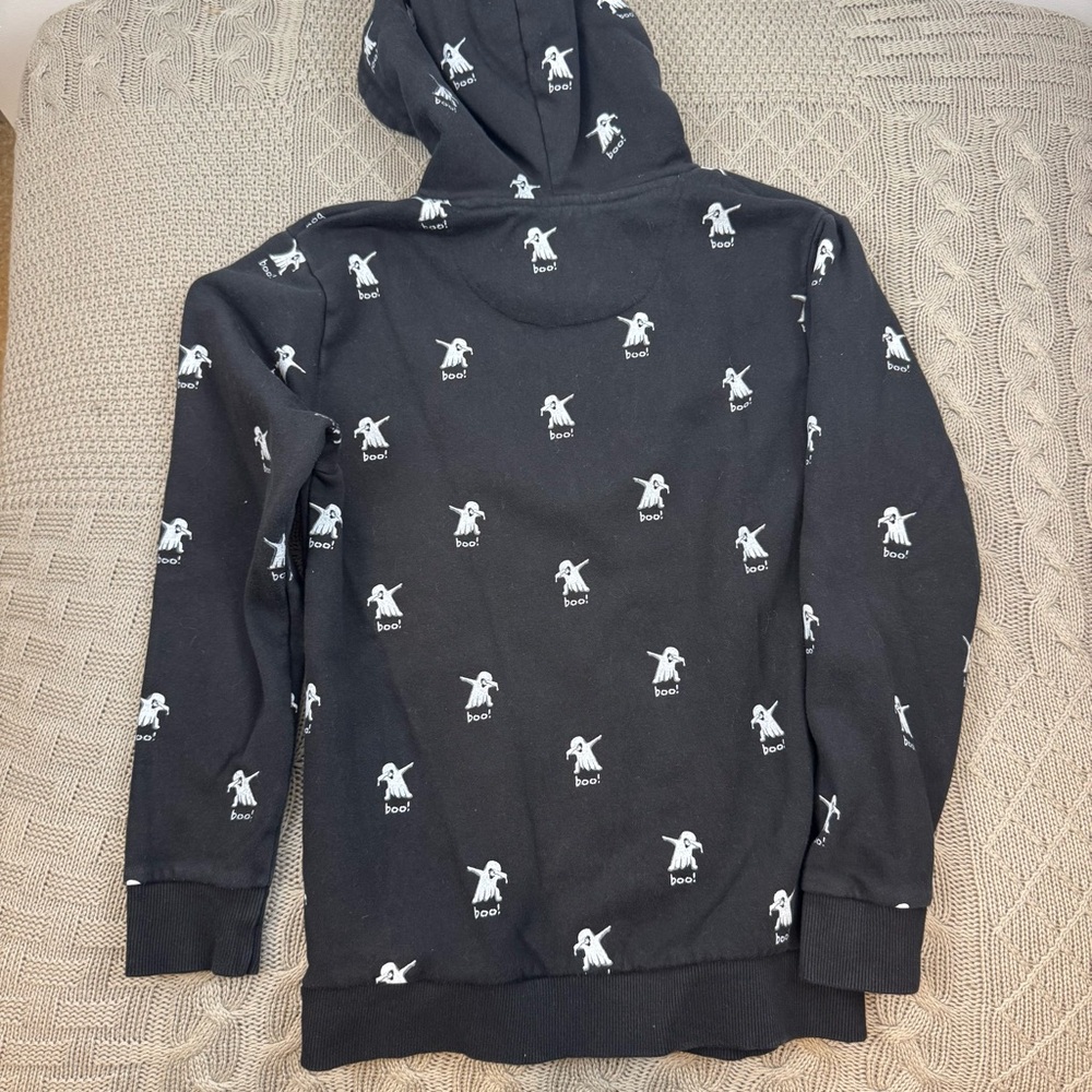 Denim & Flower Black Hoodie with Ghosts and “Boo” ~ 9/10 - Picture 7 of 11